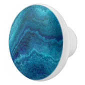 Blue Aquamarin Agate Texture  Keramikknauf (Rechts)