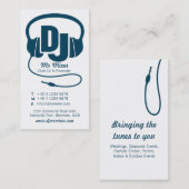 Blue aquamarin and white DJ Promoter Visitenkarte (Vorne/Hinten)