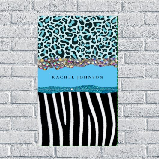 Blue Aquamarin Black Turquoise Giro Modern Glam Re Badhandtuch Set