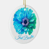 Blue Aquamarin Daisy | Retroblau Keramik Ornament (Rechts)