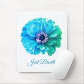 Blue Aquamarin Daisy | Retroblau Mousepad (Mit Mouse)