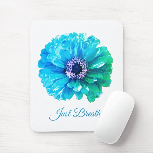 Blue Aquamarin Daisy | Retroblau Mousepad (Mit Mouse)