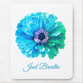 Blue Aquamarin Daisy | Retroblau Mousepad (Vorne)