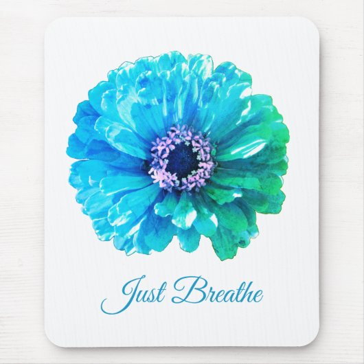 Blue Aquamarin Daisy | Retroblau Mousepad (Vorne)