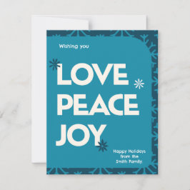 Blue Aquamarin Family Picture Frame Weihnachtsfeie Mitteilungskarte