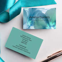 Blue & Aquamarin Floral Business Card