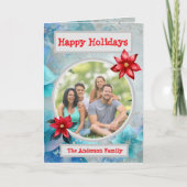 Blue Aquamarin Floral Elegantes Foto Karte (Vorderseite)