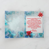 Blue Aquamarin Floral Elegantes Foto Karte (Innenseite)