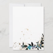 Blue aquamarin Floral Wedding Bouquet Einladung (Rückseite)