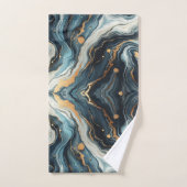 Blue Aquamarin Gold Agate Modern Glam Elegante Hoc Badhandtuch Set (Handtuch)