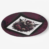 Blue Aquamarin Gold Agate Modern Glam Elegante Hoc Pappteller (Schrägansicht)