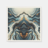 Blue Aquamarin Gold Agate Modern Glam Elegante Hoc Serviette (Vorderseite)