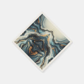 Blue Aquamarin Gold Agate Modern Glam Elegante Hoc Serviette (Ecke)