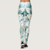 Blue Aquamarin Gold Floral Mandala Leggings (Rückseite)