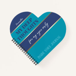 Blue Aquamarin Gold Modernes, trendy Notebook Jour Notizblock