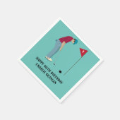 Blue Aquamarin Golfer Themed Napkins Serviette (Ecke)