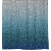Blue Aquamarin Gray Ombre Crosshatch Abstrakt Duschvorhang (Vorderseite)