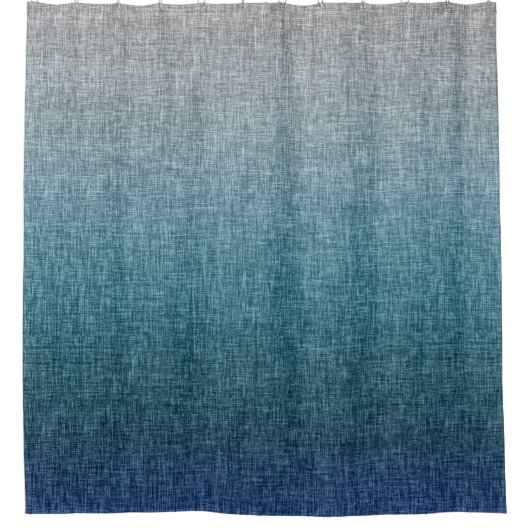 Blue Aquamarin Gray Ombre Crosshatch Abstrakt Duschvorhang (Vorderseite)