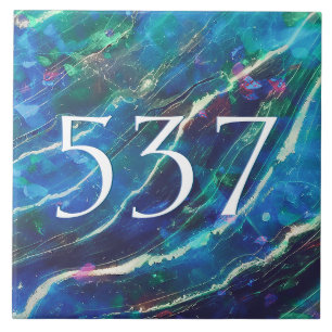 Blue Aquamarin Green Elegane Marmorhaus Number Pla Fliese