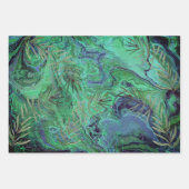 Blue Aquamarin Green Modern Fluid Art Geschenkpapier Set (Vorderseite 3)