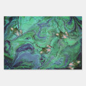 Blue Aquamarin Green Modern Fluid Art Geschenkpapier Set (Vorderseite 2)