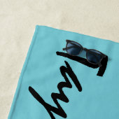 Blue Aquamarin Individuelle Name Personalisiert Be Strandtuch (Beispiel)
