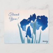 Blue & Aquamarin Iris Vielen Dank Postkarte (Rückseite)