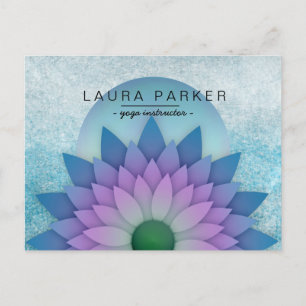 Blue Aquamarin Lotus Blume Yoga Medizin Holistisch Postkarte