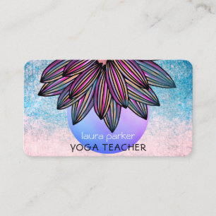 Blue Aquamarin Lotus Blume Yoga Medizin Trainer Visitenkarte