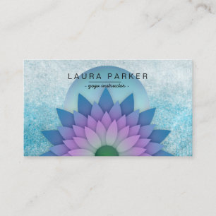 Blue Aquamarin Lotus Blume Yoga Medizin Visitenkarte