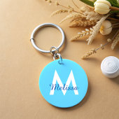 Blue aquamarin moderne Monogram mädchen Name Schlüsselanhänger