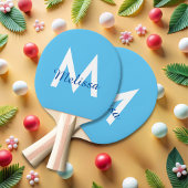 Blue aquamarin moderne Monogram mädchen Name Tischtennis Schläger
