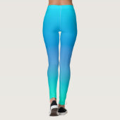 Blue & Aquamarin Ocean Breeze Yoga Leggings (Rückseite)