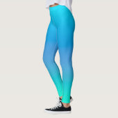 Blue & Aquamarin Ocean Breeze Yoga Leggings (Links)