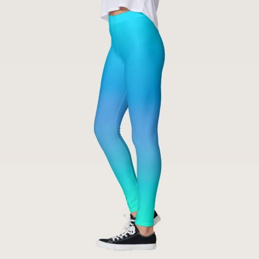 Blue & Aquamarin Ocean Breeze Yoga Leggings (Links)