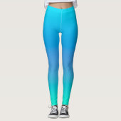 Blue & Aquamarin Ocean Breeze Yoga Leggings (Vorderseite)
