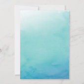 Blue & Aquamarin Ombre Watercolor Wedding Invitati Einladung (Rückseite)