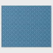Blue Aquamarin Openwork Lace Pattern Geschenkpapier (Flach)