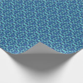 Blue Aquamarin Openwork Lace Pattern Geschenkpapier (Ecke)