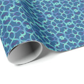 Blue Aquamarin Openwork Lace Pattern Geschenkpapier (Rolleneckpunkt)