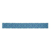 Blue Aquamarin Openwork Lace Pattern Satinband (Vorderseite)