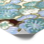 Blue Aquamarin Sakura Fine Japanese Kimono Poster (Ecke)