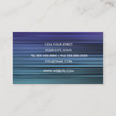 Blue Aquamarin Stripes Business Card Visitenkarte (Rückseite)