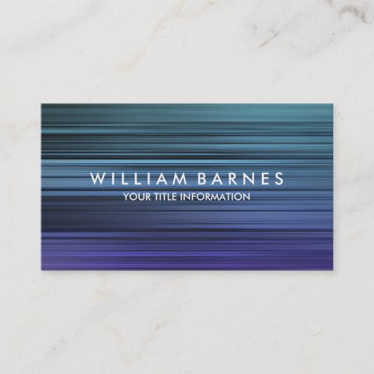 Blue Aquamarin Stripes Business Card Visitenkarte (Vorderseite)