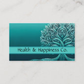Blue Aquamarin Tree of Life Business Card Visitenkarte (Vorderseite)
