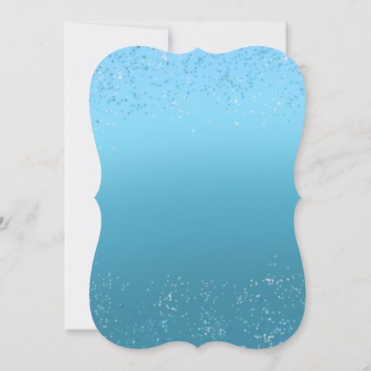 Blue Aquamarin Vintag Quinceanera Dress Einladung (Rückseite)