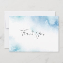 Blue Aquamarin Watercolor Abstrakt Frame Dankeschö Dankeskarte