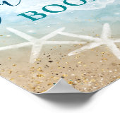 Blue Aquamarin Watercolor Beach Wedding Guest Book Poster (Ecke)