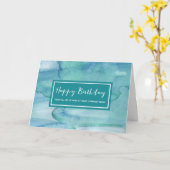 Blue Aquamarin Watercolor Business von Group Birth Karte (Gelbe Blume)