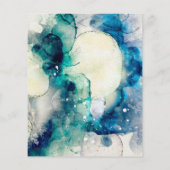 Blue Aquamarin Watercolor Gold Fossil Flyer (Hinten)